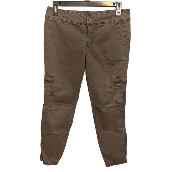 Athleta Pants - Athleta Cargo Pants Khaki Womens Size 4 Cropped Zip Pockets Casual Outdoor